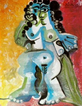  man - Woman naked seated 1965 cubist Pablo Picasso